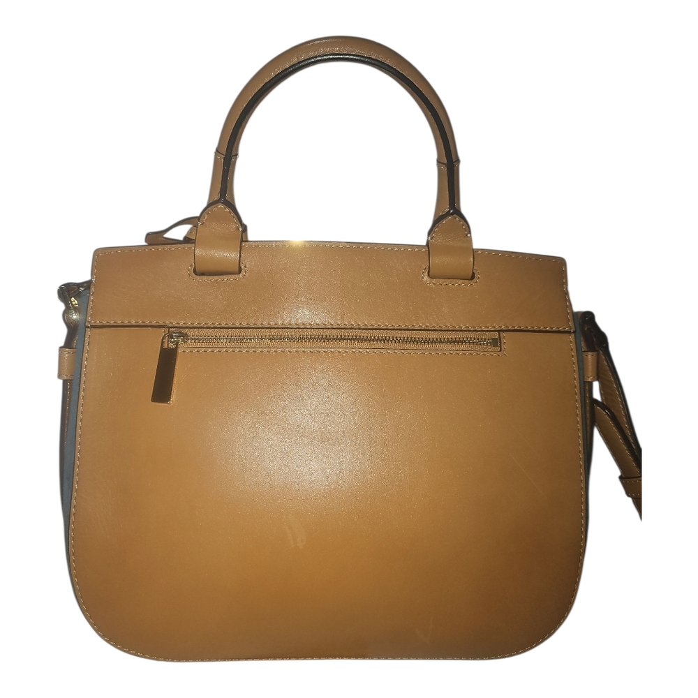 Michael Kors Romy Medium Suede & Leather Crossbody Bag - Blue/Tan NNT - Picture 3 of 5